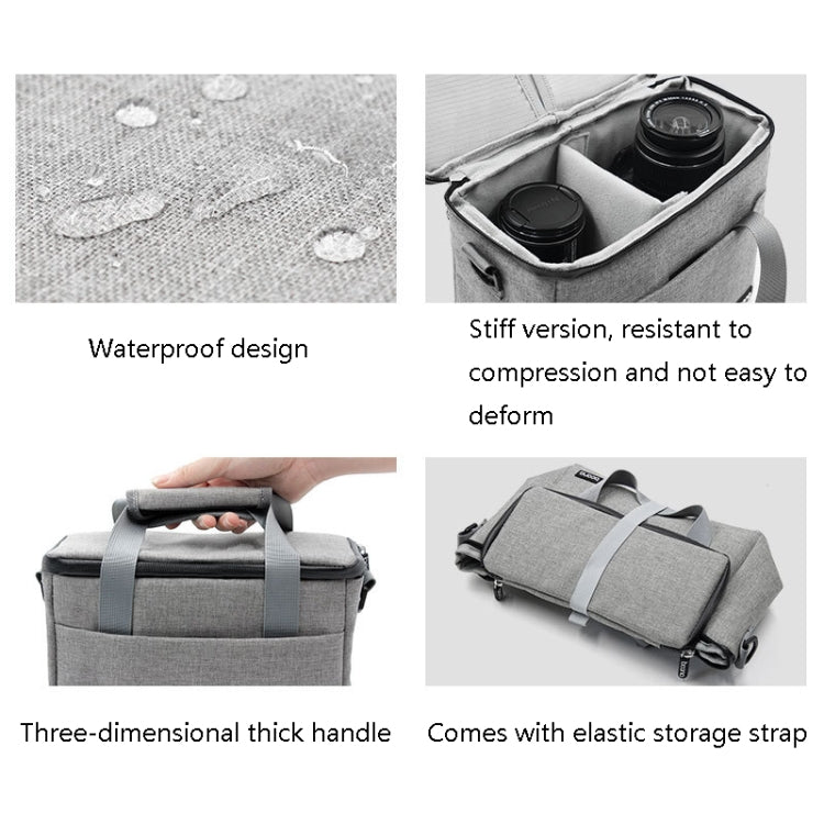 Baona BN-H001 กระเป๋ากล้องดิจิตอล Casual Portable Camera กระเป๋ากันน้ำ, BN-H001 S(Gray), BN-H001 S(Black), BN-H001 M(Gray), BN-H001 M(Black), BN-H001 L(Gray), BN-H001 L(Black)