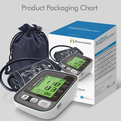 JZ-256A Tri-สีBacklightอัตโนมัติUpper Arm Sphygmomanometer Homeอิเล็กทรอนิกส์Sphygmomanometer, 22-32cm, 22-42cm