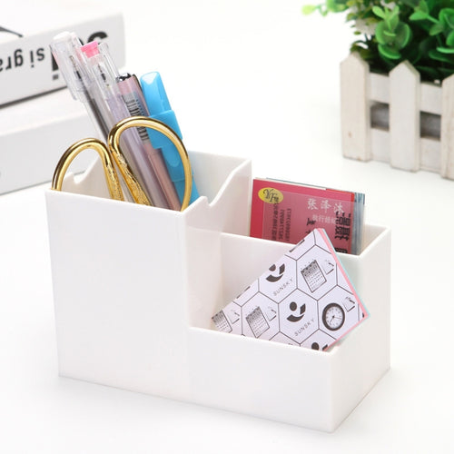 Creative Multifunctional Desktop พลาสติกผู้ถือโทรศัพท์ผู้ถือปากกา