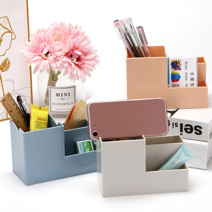 Creative Multifunctional Desktop พลาสติกผู้ถือโทรศัพท์ผู้ถือปากกา