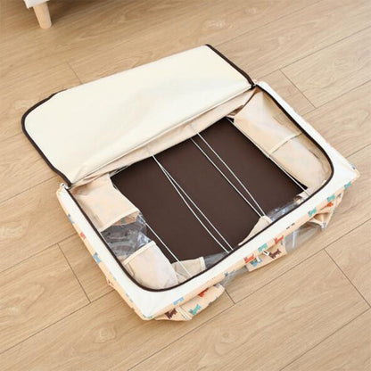 กล่องเก็บของพับได้ผ้าไม่ทอพร้อมซิปกล่องเก็บเสื้อผ้ากันความชื้น, 44L 50x40x22cm, 55L 50x40x28cm, 66L 50x40x33cm, 80L 60x40x32cm, 100L 60x42x40cm, 125L 70x42x40cm