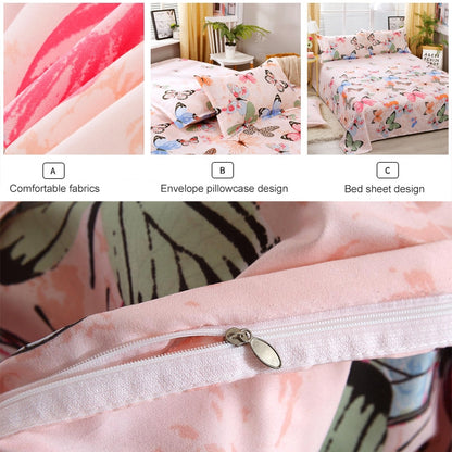 4 ชิ้นพิมพ์ชุดเครื่องนอนผ้าปูที่นอนปลอกหมอนปก, For 2.2m Bed