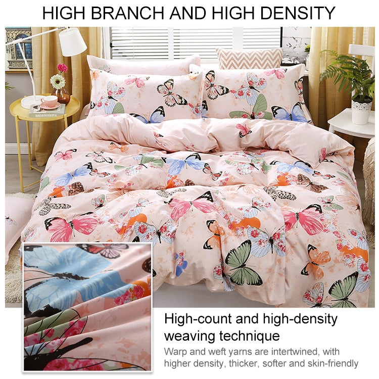4 ชิ้นพิมพ์ชุดเครื่องนอนผ้าปูที่นอนปลอกหมอนปก, For 2.2m Bed