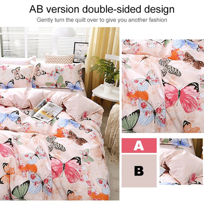 4 ชิ้นพิมพ์ชุดเครื่องนอนผ้าปูที่นอนปลอกหมอนปก, For 2.2m Bed
