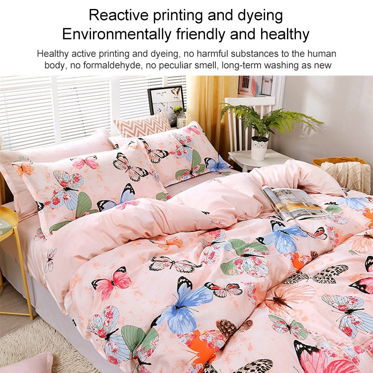 4 ชิ้นพิมพ์ชุดเครื่องนอนผ้าปูที่นอนปลอกหมอนปก, For 2.2m Bed
