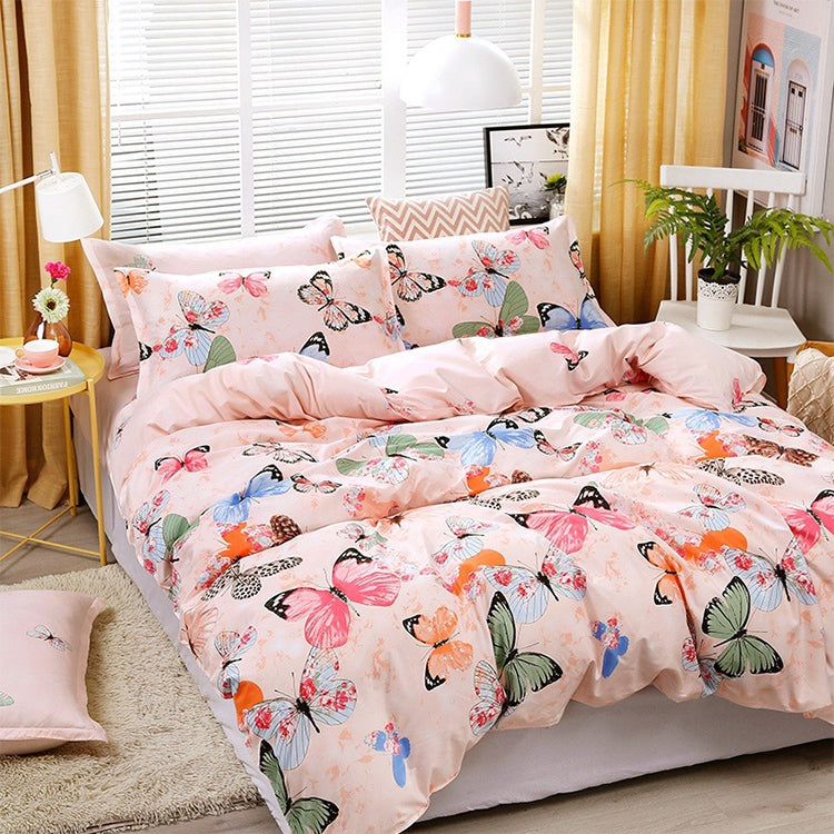 4 ชิ้นพิมพ์ชุดเครื่องนอนผ้าปูที่นอนปลอกหมอนปก, For 2.2m Bed