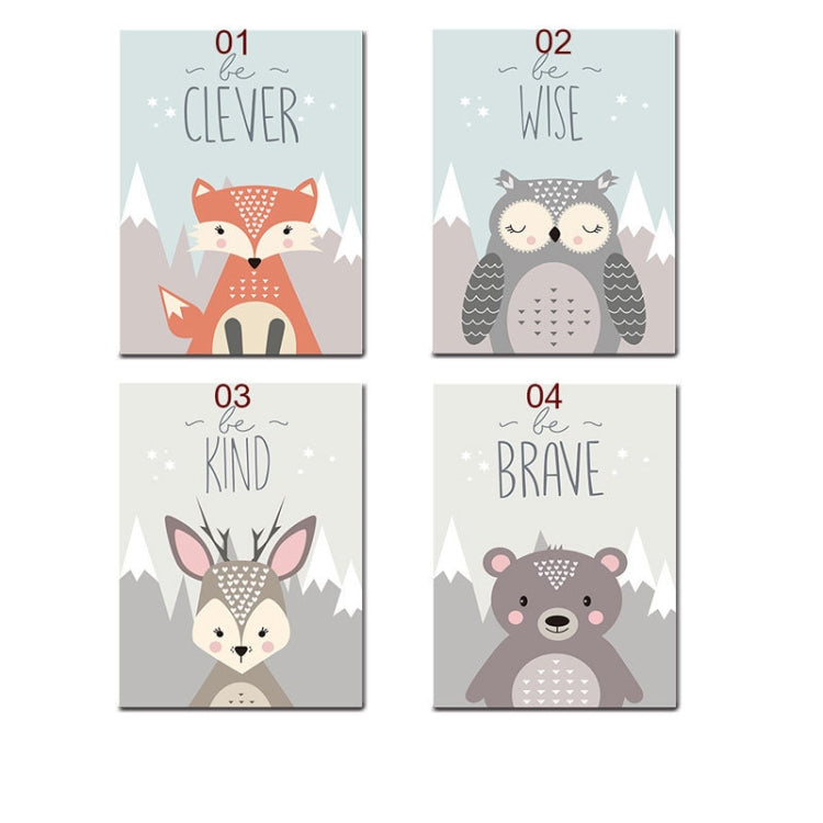 สัตว์โปสเตอร์ภาพวาดการ์ตูนเนอสเซอรี่ผนัง PictureBaby เด็กตกแต่งห้องไม่มีกรอบ, 40x50cm