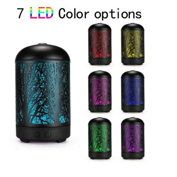 โลหะ Tree Air Humidifier Essential Oil Diffuser Mist Maker สีสัน LED โคมไฟ Diffuser น้ำมันหอมระเหยเครื่องฟอกอากาศ,, EU Plug
