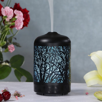 โลหะ Tree Air Humidifier Essential Oil Diffuser Mist Maker สีสัน LED โคมไฟ Diffuser น้ำมันหอมระเหยเครื่องฟอกอากาศ,, EU Plug