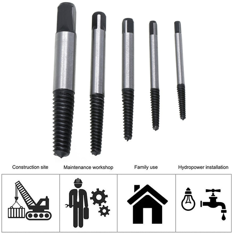 เครื่องถอนสกรูตะปูลวดหัก, 5-piece Set, 6-piece Set