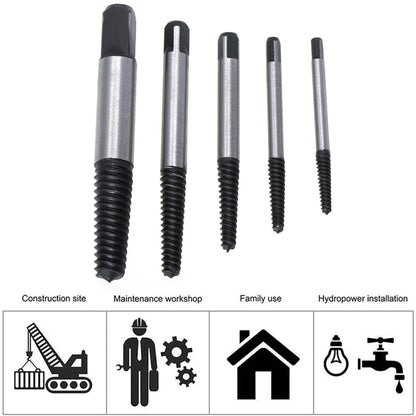 เครื่องถอนสกรูตะปูลวดหัก, 5-piece Set, 6-piece Set