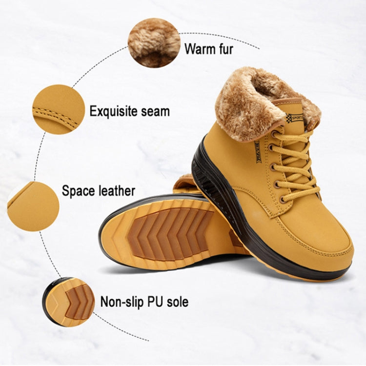 ผู้หญิง Booties ลูกไม้หิมะรองเท้าฤดูใบไม้ร่วงและฤดูหนาวหญิงรองเท้า Wedge, 35, 36, 37, 38, 39, 40