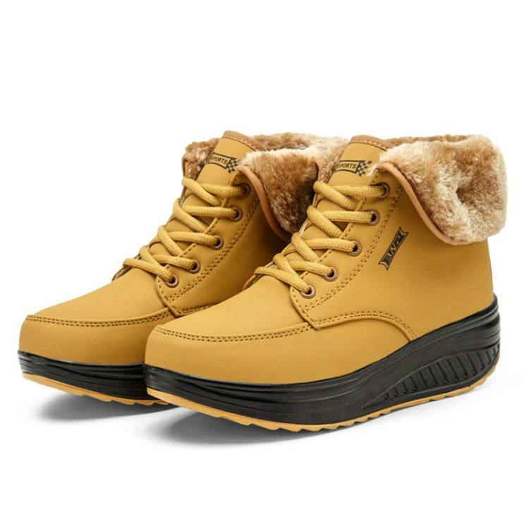 ผู้หญิง Booties ลูกไม้หิมะรองเท้าฤดูใบไม้ร่วงและฤดูหนาวหญิงรองเท้า Wedge, 35, 36, 37, 38, 39, 40