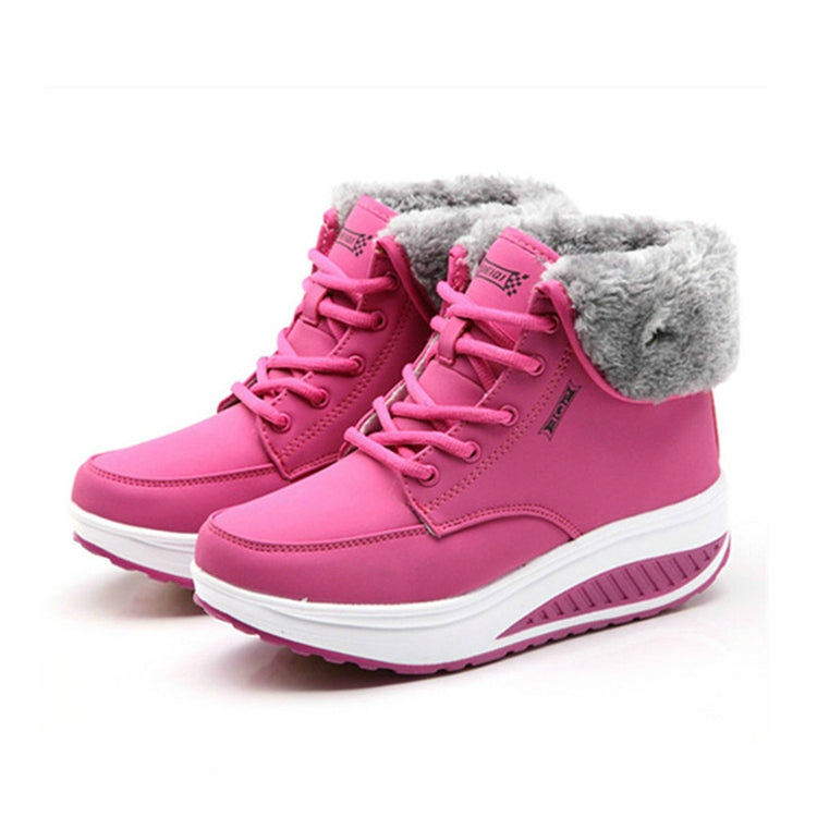 ผู้หญิง Booties ลูกไม้หิมะรองเท้าฤดูใบไม้ร่วงและฤดูหนาวหญิงรองเท้า Wedge, 35, 36, 37, 38, 39, 40