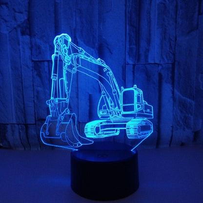 3W Excavator 3D Light สีสัน Touch Control Light Creative โคมไฟตั้งโต๊ะขนาดเล็ก, Touch Switch with Black Base, Touch Switch + Remote Control with Black Base, Touch Switch with Crack Base, Touch Switch + Remote Control with Crack Base
