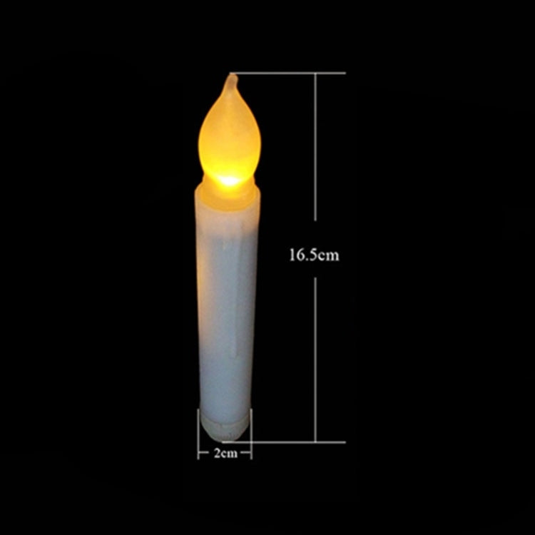 12 ชิ้น / กล่อง LED เทียนอิเล็กทรอนิกส์แสงเทียนไร้ตำหนิแสงเทียนแท่งยาวเทียนคริสต์มาส, Flashing Warm White Light