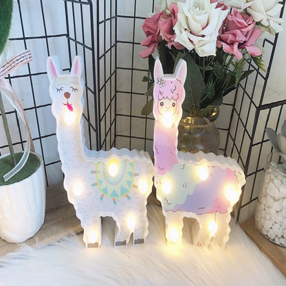 โคมไฟ LED ทาสี Alpaca Night Light ตกแต่งวันหยุดห้องวางสไตล์แสง