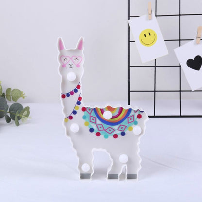 โคมไฟ LED ทาสี Alpaca Night Light ตกแต่งวันหยุดห้องวางสไตล์แสง
