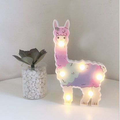 โคมไฟ LED ทาสี Alpaca Night Light ตกแต่งวันหยุดห้องวางสไตล์แสง