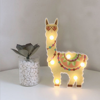 โคมไฟ LED ทาสี Alpaca Night Light ตกแต่งวันหยุดห้องวางสไตล์แสง