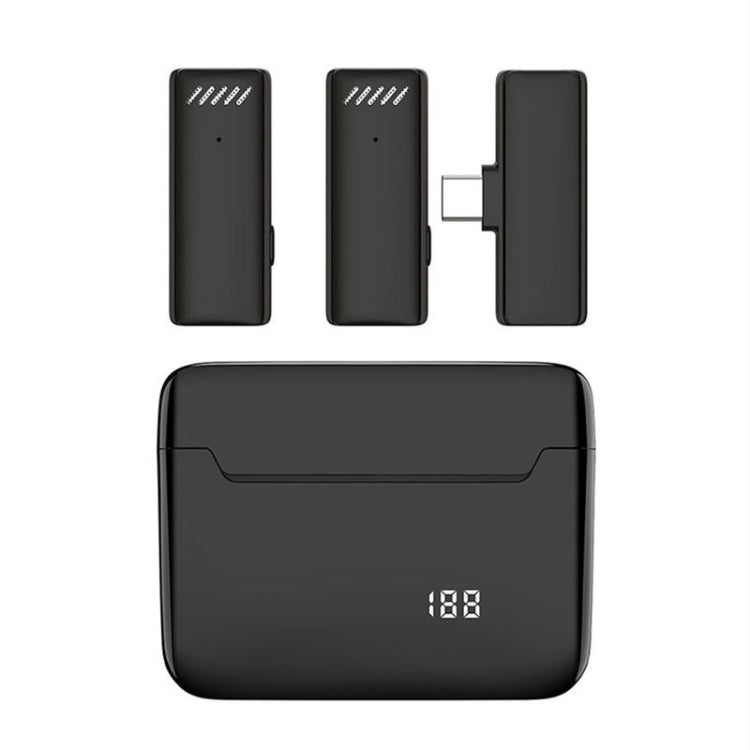 ไมโครโฟนตัดเสียงรบกวนแบบไร้สายแบบหนีบเสื้อพร้อมเคสชาร์จ, S13 Dual Microphone Black USB-C/Type-C Interface, S13 Dual Microphone Black 8 Pin Interface, S13 One To Two Yellow Case USB-C/Type-C Interface