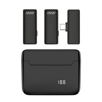 ไมโครโฟนตัดเสียงรบกวนแบบไร้สายแบบหนีบเสื้อพร้อมเคสชาร์จ, S13 Dual Microphone Black USB-C/Type-C Interface, S13 Dual Microphone Black 8 Pin Interface, S13 One To Two Yellow Case USB-C/Type-C Interface