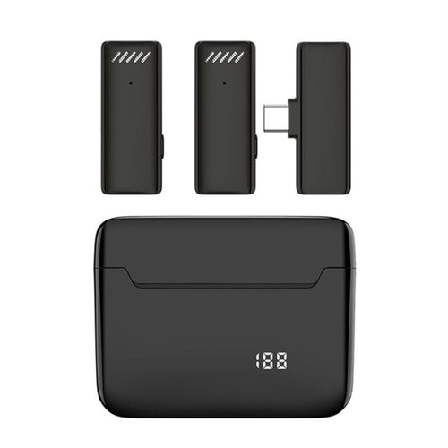 ไมโครโฟนตัดเสียงรบกวนแบบไร้สายแบบหนีบเสื้อพร้อมเคสชาร์จ, S13 Dual Microphone Black USB-C/Type-C Interface, S13 Dual Microphone Black 8 Pin Interface, S13 One To Two Yellow Case USB-C/Type-C Interface