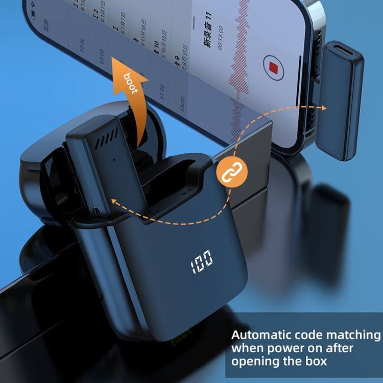 ไมโครโฟนตัดเสียงรบกวนแบบไร้สายแบบหนีบเสื้อพร้อมเคสชาร์จ, S13 Dual Microphone Black USB-C/Type-C Interface, S13 Dual Microphone Black 8 Pin Interface, S13 One To Two Yellow Case USB-C/Type-C Interface