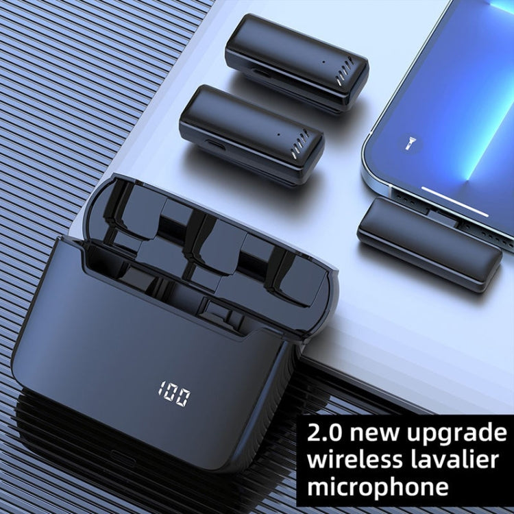 ไมโครโฟนตัดเสียงรบกวนแบบไร้สายแบบหนีบเสื้อพร้อมเคสชาร์จ, S13 Dual Microphone Black USB-C/Type-C Interface, S13 Dual Microphone Black 8 Pin Interface, S13 One To Two Yellow Case USB-C/Type-C Interface