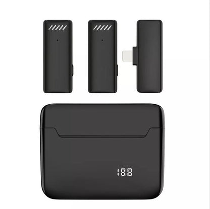 ไมโครโฟนตัดเสียงรบกวนแบบไร้สายแบบหนีบเสื้อพร้อมเคสชาร์จ, S13 Dual Microphone Black USB-C/Type-C Interface, S13 Dual Microphone Black 8 Pin Interface, S13 One To Two Yellow Case USB-C/Type-C Interface