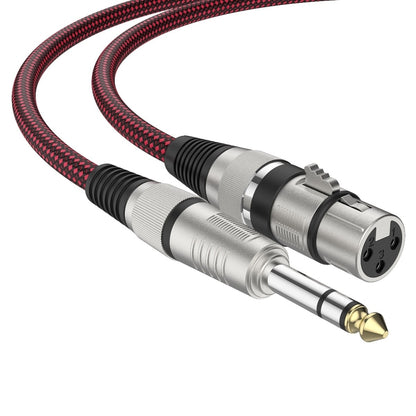 สีแดงและสีดำสุทธิ TRS 6.35 มม.ชายถึง Caron หญิงไมโครโฟน XLR BALANCE CABLE, 0.5m, 1m, 1.8m, 3m, 5m, 8m, 10m, 12m, 15m, 20m, 25m, 30m
