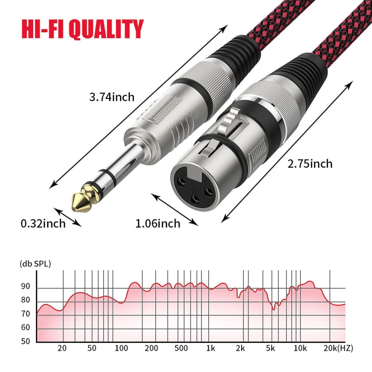 สีแดงและสีดำสุทธิ TRS 6.35 มม.ชายถึง Caron หญิงไมโครโฟน XLR BALANCE CABLE, 0.5m, 1m, 1.8m, 3m, 5m, 8m, 10m, 12m, 15m, 20m, 25m, 30m