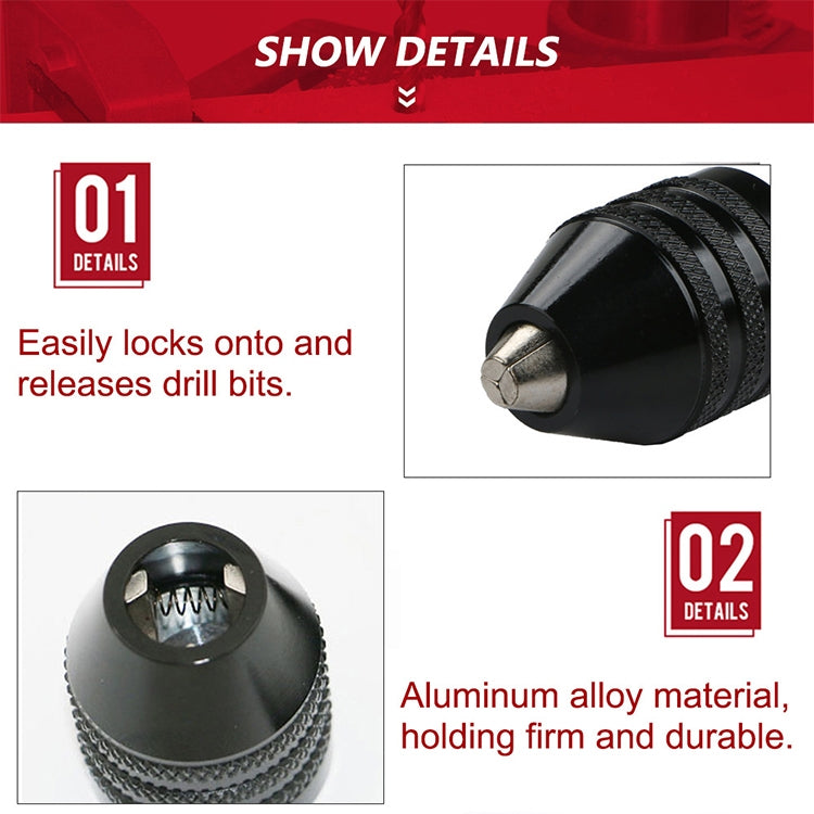 Hex Shank Mini เจาะ Chuck Conversion สาม Jaw Chuck Power เครื่องมือ, Hex Shank Black Chuck (0.8-8mm)A, Hex Shank Black Chuck (0.3-6.5mm) B, Hex Shank Black Chuck (0.3-3.6mm), Hex Shank Silver Chuck (0.3-3.6mm), 2.35mm Round Chuck (0.3-3.4mm)           ...