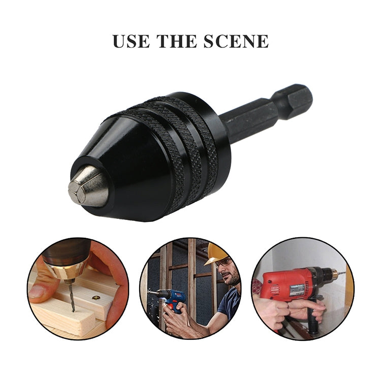 Hex Shank Mini เจาะ Chuck Conversion สาม Jaw Chuck Power เครื่องมือ, Hex Shank Black Chuck (0.8-8mm)A, Hex Shank Black Chuck (0.3-6.5mm) B, Hex Shank Black Chuck (0.3-3.6mm), Hex Shank Silver Chuck (0.3-3.6mm), 2.35mm Round Chuck (0.3-3.4mm)           ...