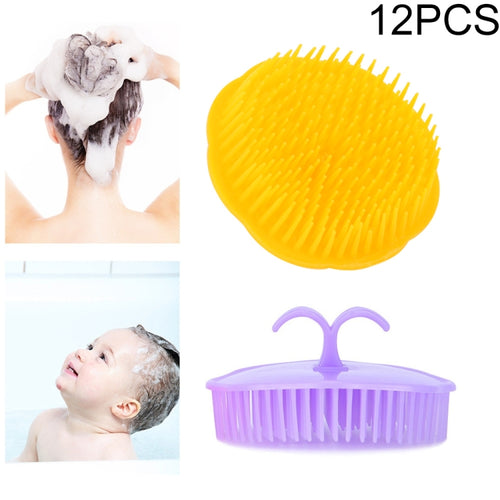แปรงแชมพู 12 ชิ้นแปรงนวดหนังศีรษะสำหรับผู้ใหญ่กาวนุ่มห้องน้ำหวีแชมพู， การจัดส่งสีแบบสุ่ม, Scalp Massage Brush