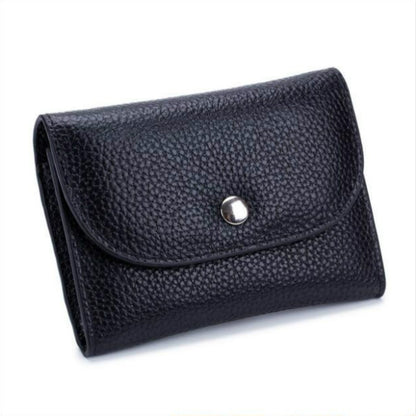 กระเป๋าสตางค์หนังทรง Top-grain แบบสั้นทรง Slim แบบสั้นพร้อมช่องซิปใส่เหรียญ, Black, Blue, Pink, Big Red, Gray