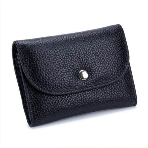 กระเป๋าสตางค์หนังทรง Top-grain แบบสั้นทรง Slim แบบสั้นพร้อมช่องซิปใส่เหรียญ, Black, Blue, Pink, Big Red, Gray