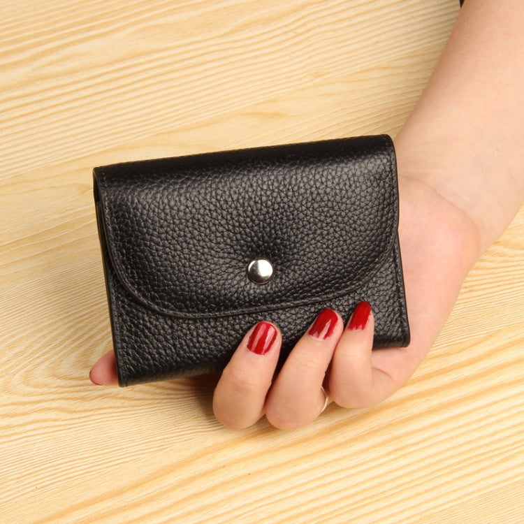 กระเป๋าสตางค์หนังทรง Top-grain แบบสั้นทรง Slim แบบสั้นพร้อมช่องซิปใส่เหรียญ, Black, Blue, Pink, Big Red, Gray