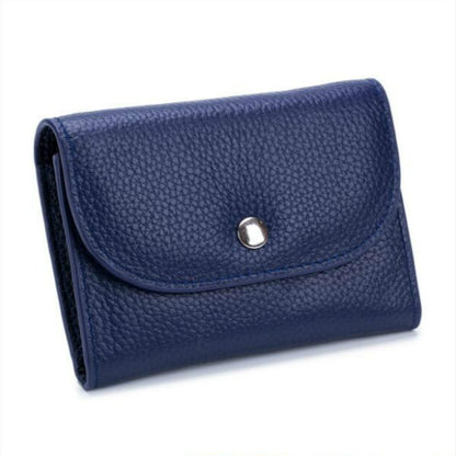 กระเป๋าสตางค์หนังทรง Top-grain แบบสั้นทรง Slim แบบสั้นพร้อมช่องซิปใส่เหรียญ, Black, Blue, Pink, Big Red, Gray