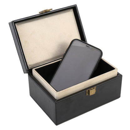 สัญญาณโทรศัพท์มือถือป้องกันการรบกวน Flip PU Gift Box กล่องป้องกันการโจรกรรมที่ปลอดภัยและปลอดภัย, Black