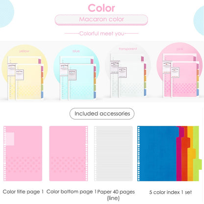 สมุดบันทึกแบบหลวม Rainbow Cookie Daily Plan สมุดบันทึกส่วนตัว, A5