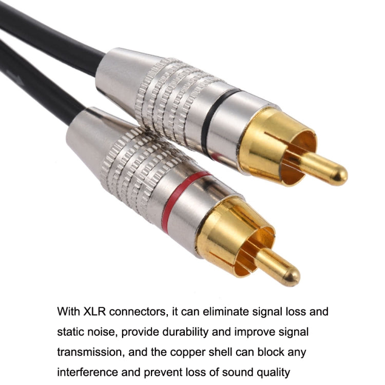 XLR ชายถึง 2RCA ชายเสียบสายสัญญาณเสียงสเตอริโอ, ความยาว:, 0.5m, 1m, 1.5m, 2m, 3m, 5m, 8m, 10m