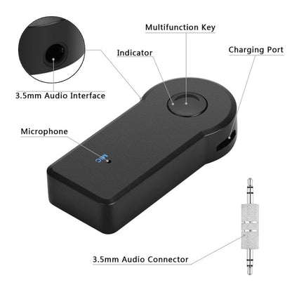2 in 1 3.5 มม.AUX อะแดปเตอร์โลหะ + USB รถบลูทูธ 4.1 ตัวรับสัญญาณไร้สาย Bluetooth Audio Receiver Converter, Audio Receiver