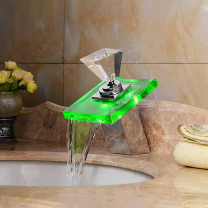 LED น้ำตกก๊อกน้ำอุณหภูมิที่มีสีสันเปลี่ยนสี Anti-scalding Faucet, Color-changing Faucet