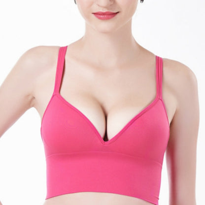 สปอร์ตบราวิ่งกันกระแทกไร้สายสปอร์ตบรา, L, XL