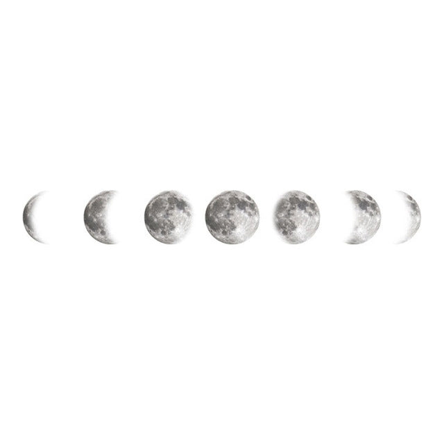 อิงค์เจ็ทสติ๊กเกอร์ติดผนัง Moon วอลล์เปเปอร์ Space Moon สติ๊กเกอร์ติดผนัง Simple Crescent