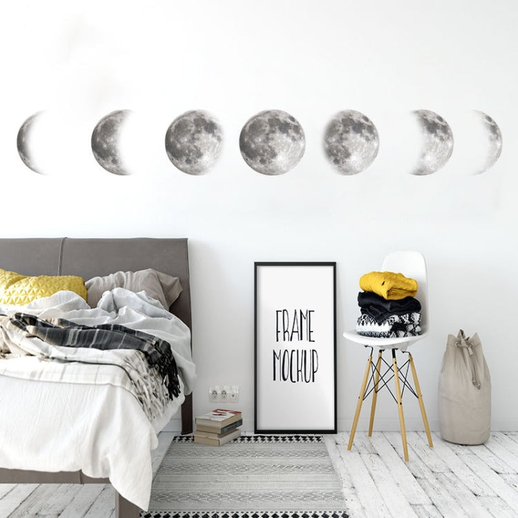 อิงค์เจ็ทสติ๊กเกอร์ติดผนัง Moon วอลล์เปเปอร์ Space Moon สติ๊กเกอร์ติดผนัง Simple Crescent