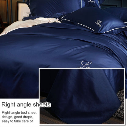 ผ้าไหมสี่ชิ้นผ้าปูที่นอนคู่Nude Sleepingผ้านวมคลุมผ้าไหมน้ำแข็งผ้าปูที่นอน, 2.0M Bed