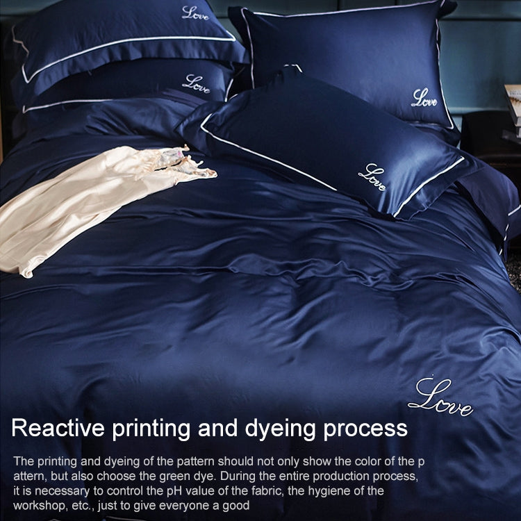 ผ้าไหมสี่ชิ้นผ้าปูที่นอนคู่Nude Sleepingผ้านวมคลุมผ้าไหมน้ำแข็งผ้าปูที่นอน, 2.0M Bed