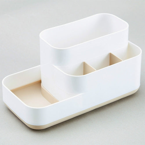 K204 Creative พลาสติกที่ถอดออกได้ Grid Finishing เครื่องสำอาง Desktop Rack Storage Box